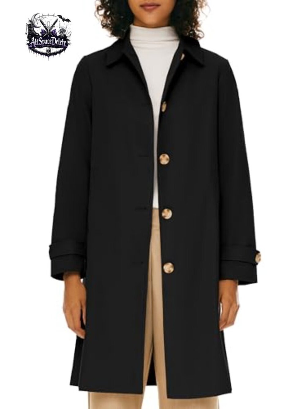 Single Breasted Trench Coat Mid-Long Classic Lapel